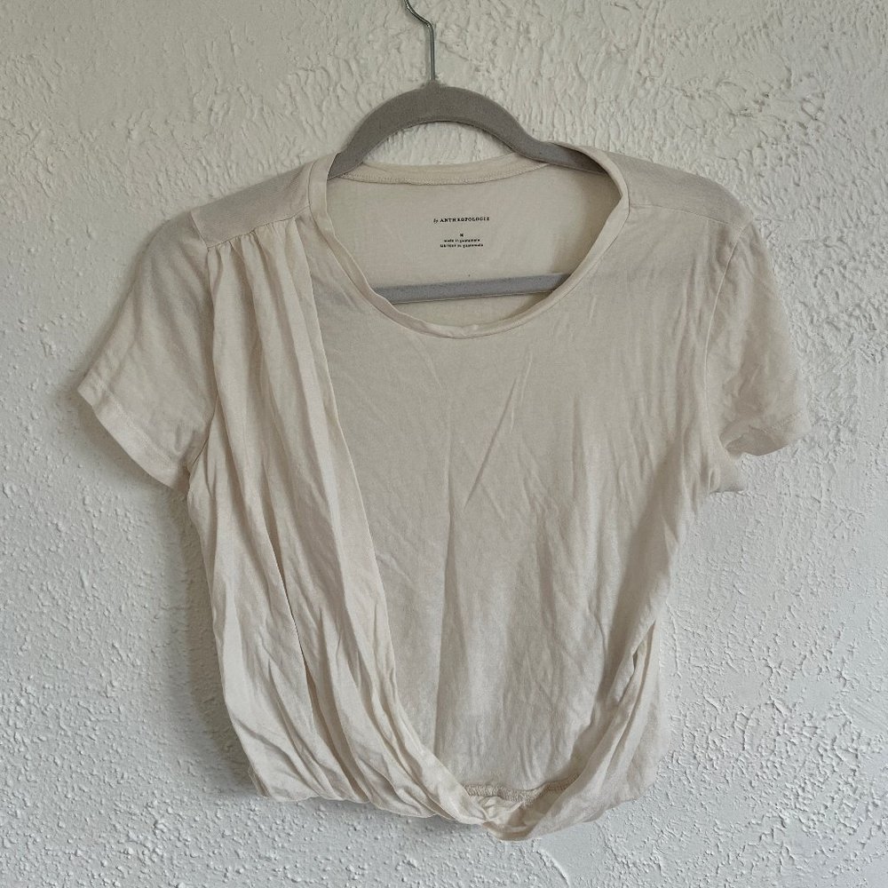 Anthropologie Draped Cropped T-Shirt